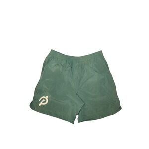 Peloton Logo Athletic Shorts Men's Size L Green Recycled Polyester Blend
